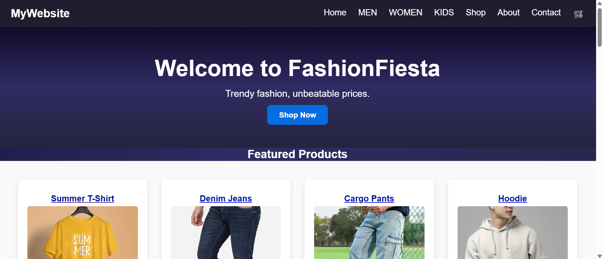 Fashion Fiesta Website